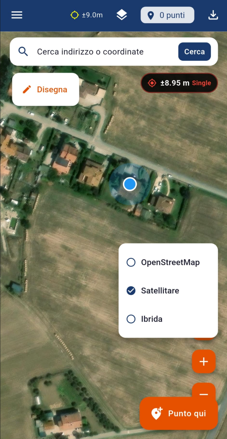 Mappa Satellitare attiva